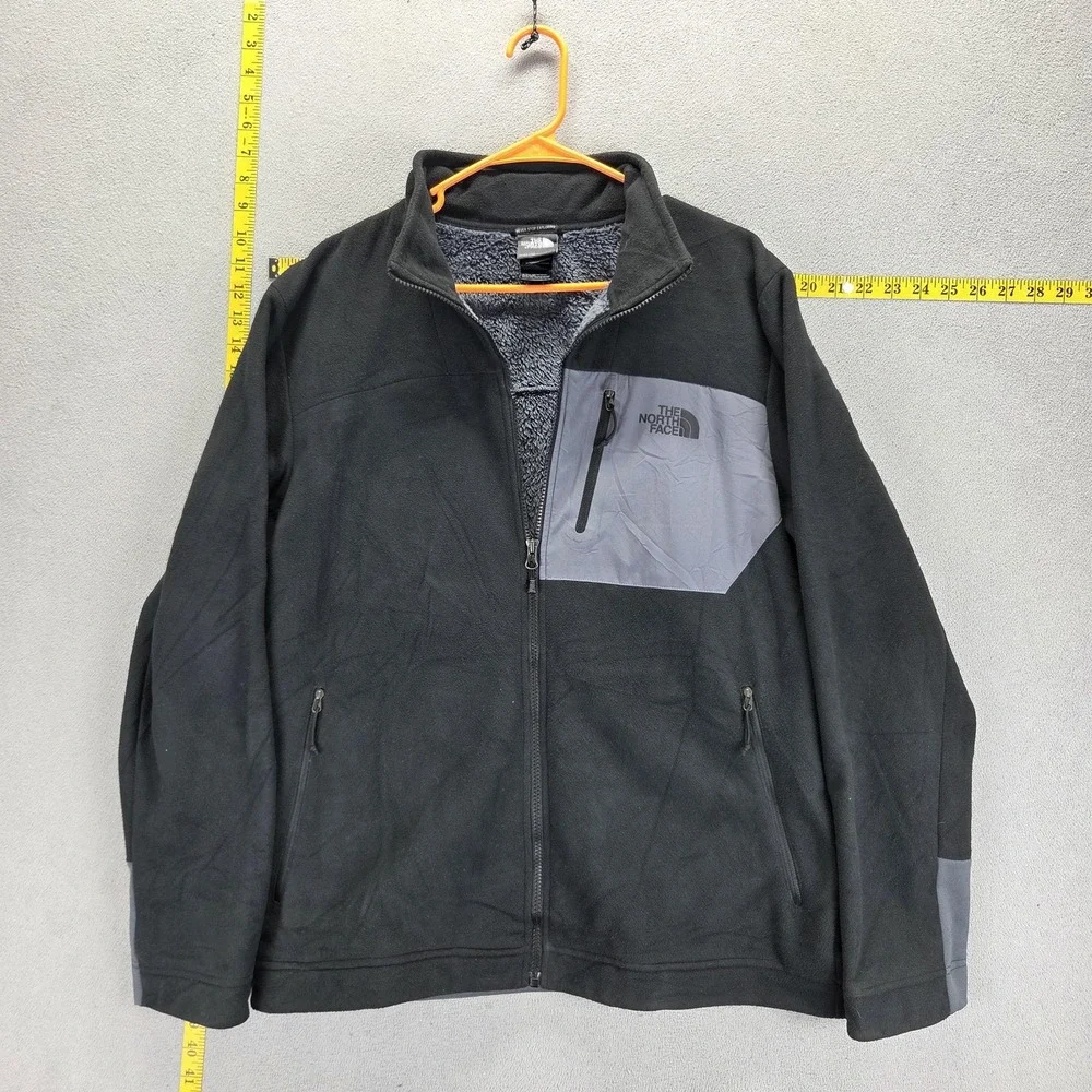 The North Face Jacket Mens Large Gray Chimborazo Fleece Full Zip Sherpa Lined
